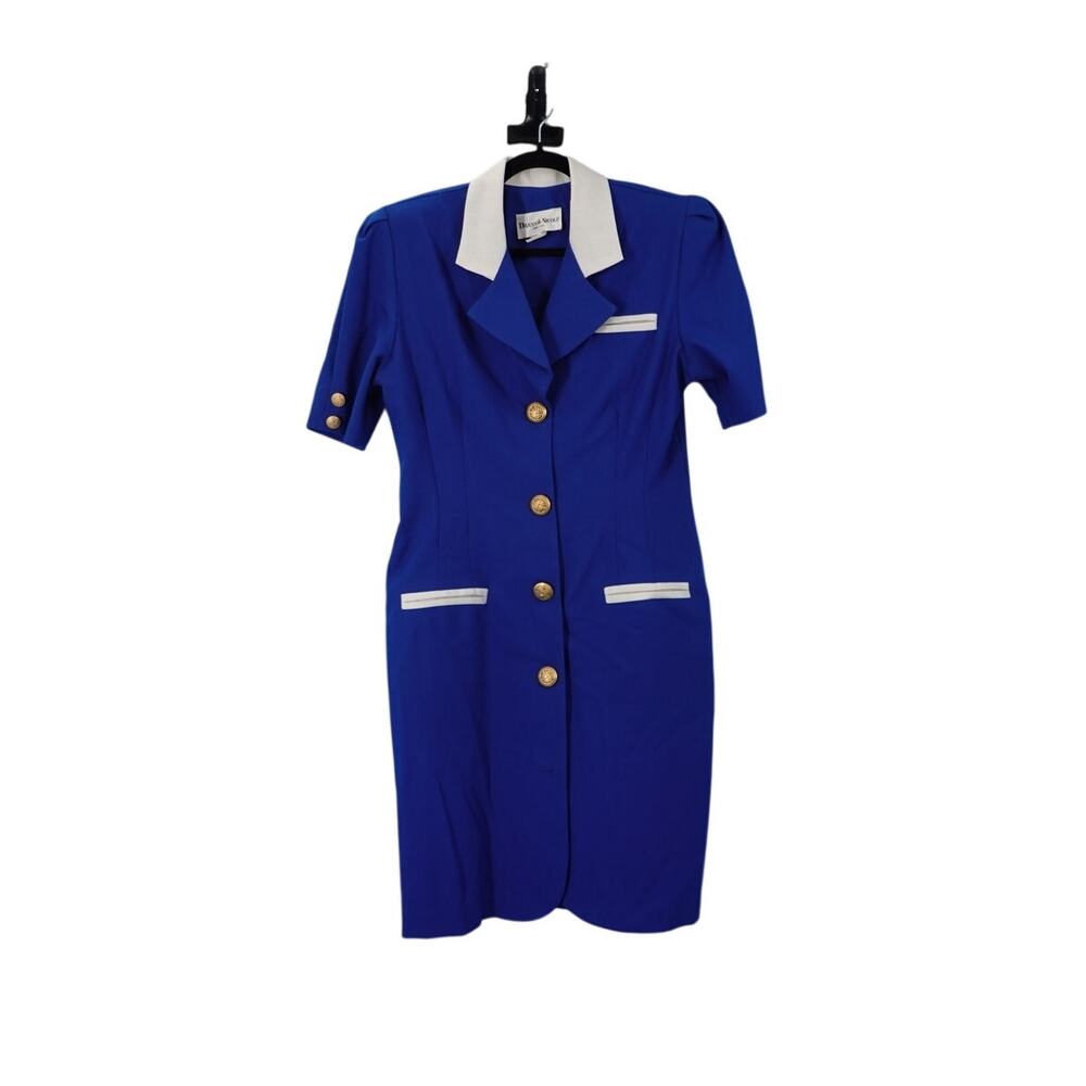 Vintage 1980s Danny & Nicole Blue Dress Size 14